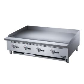 4-Burner Commercial  Griddle in Stainless Steel  with 4  legs