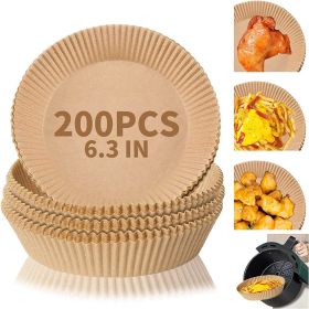 Air Fryer Disposable Paper Liner Non-stick Disposable Liners, 200PCS Air Fryer Disposable Paper Liners (Option: 200pcs)