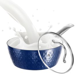 Induction Saucepan With Lid, 18cm 1.5L Milk Pan Non Stick Saucepan (Option: default)