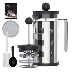 French Press Cafetiere 4 Cups, Stainless Steel Body Shell Coffee Maker- Heat Resistant (Option: 350ml)