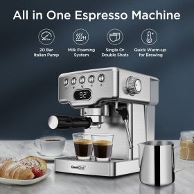 Geek Chef Espresso Machine, 20 Bar Espresso Machine With Milk Frother For Latte (Option: default)