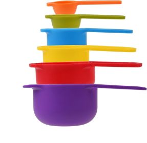 6PCS Measuring Cups And Spoons, Little Cook Colorful Measuring Cups And Spoons Set, Stackable Measuring Spoons (Option: Six)