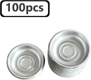 100 Pcs Plastic Disposable Sauce Dishes, Dipping Soy Sauce Seasoning Plate Bowls (Color: Silver)