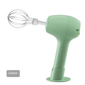 Wireless Portable Electric Food Mixer 3 Speeds Automatic Whisk Dough Egg Beater Baking Cake Cream Whipper Kitchen Tool (Color: green)