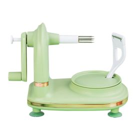 Apples Machine Peeler Clipping Fruit Peeling Slicer Cutter Peeler Kitchen Tool Handcrank Fruit Peeler Automatic Rotation Peeling (Color: Light Green)