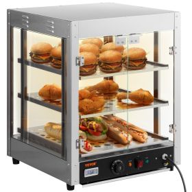 VEVOR 2-Tier Commercial Food Warmer Countertop Pizza Cabinet with Water Tray (Power: Food Warmer)