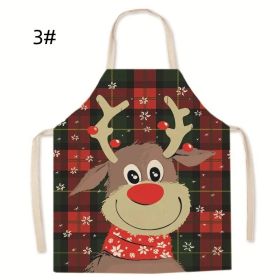 Christmas Linen Apron Merry Christmas Decoration for Home Kitchen Xmas Navidad Natal Noel Gifts New Year (Option: 3#)