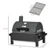 Outsunny Charcoal BBQ Grill with 235 sq.in. Cooking Area, Tabletop Outdoor Barbecue with Ash Catcher and Built-in Thermometer for Patio, Backyard, Cam