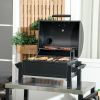 Outsunny Charcoal BBQ Grill with 235 sq.in. Cooking Area, Tabletop Outdoor Barbecue with Ash Catcher and Built-in Thermometer for Patio, Backyard, Cam